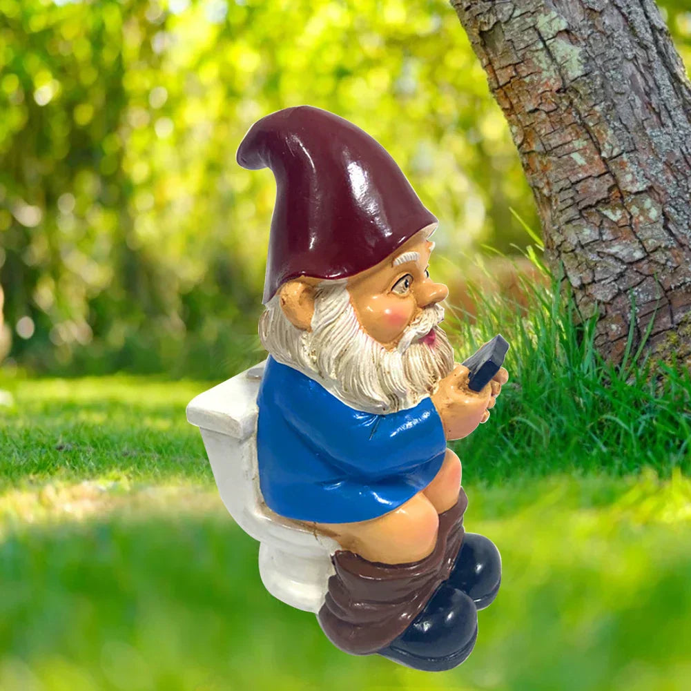 VerdaWink Mini-Resin-Zwergfigur für verspielte Gartendekoration