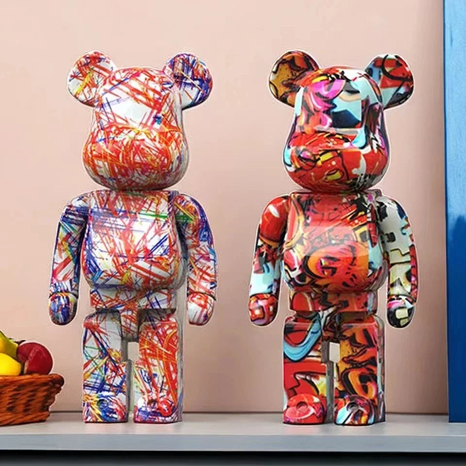 CityCub Bear Figurine In Street Art Style With Built-In Tray For Desk Or Shelf