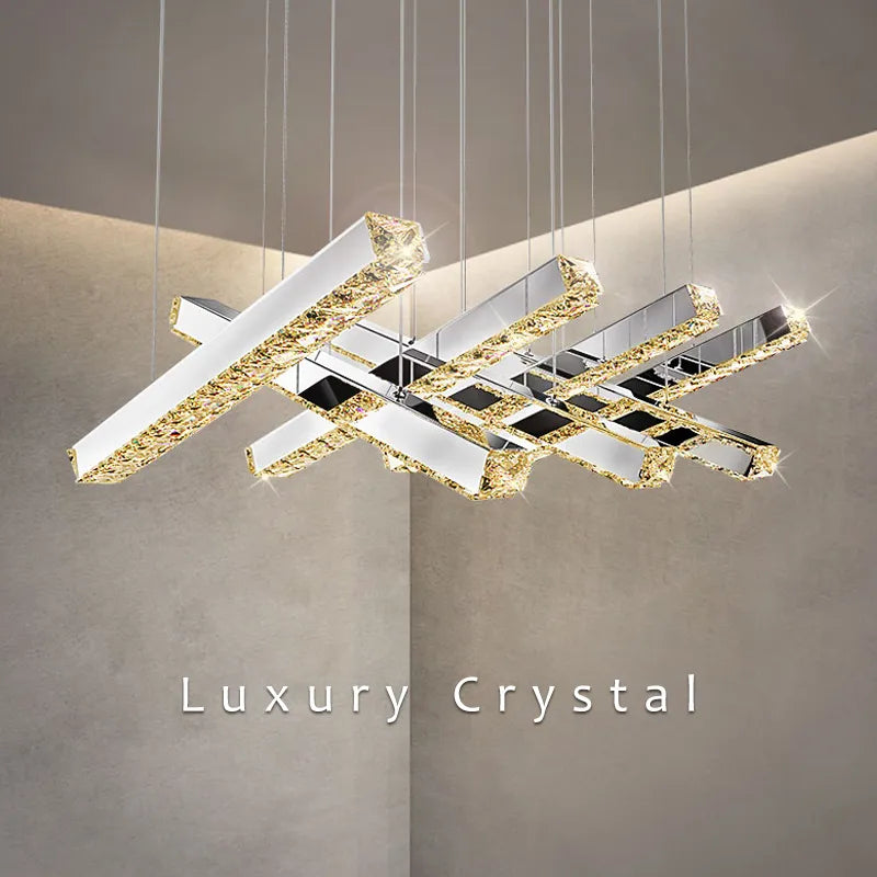 LustraNova Kristall LED-Lüster mit silbernem Chrom-Finish
