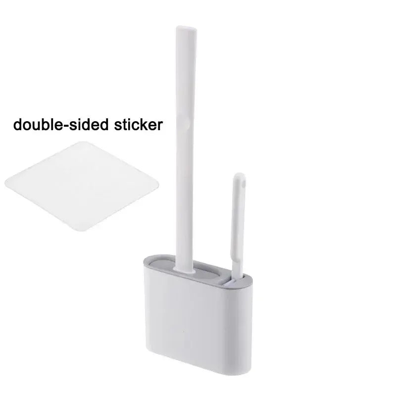 HygieBrush DuoClean seinäkiinnitteinen 2-in-1 silikoninen WC-harjasetti antibakteerisella vaikutuksella