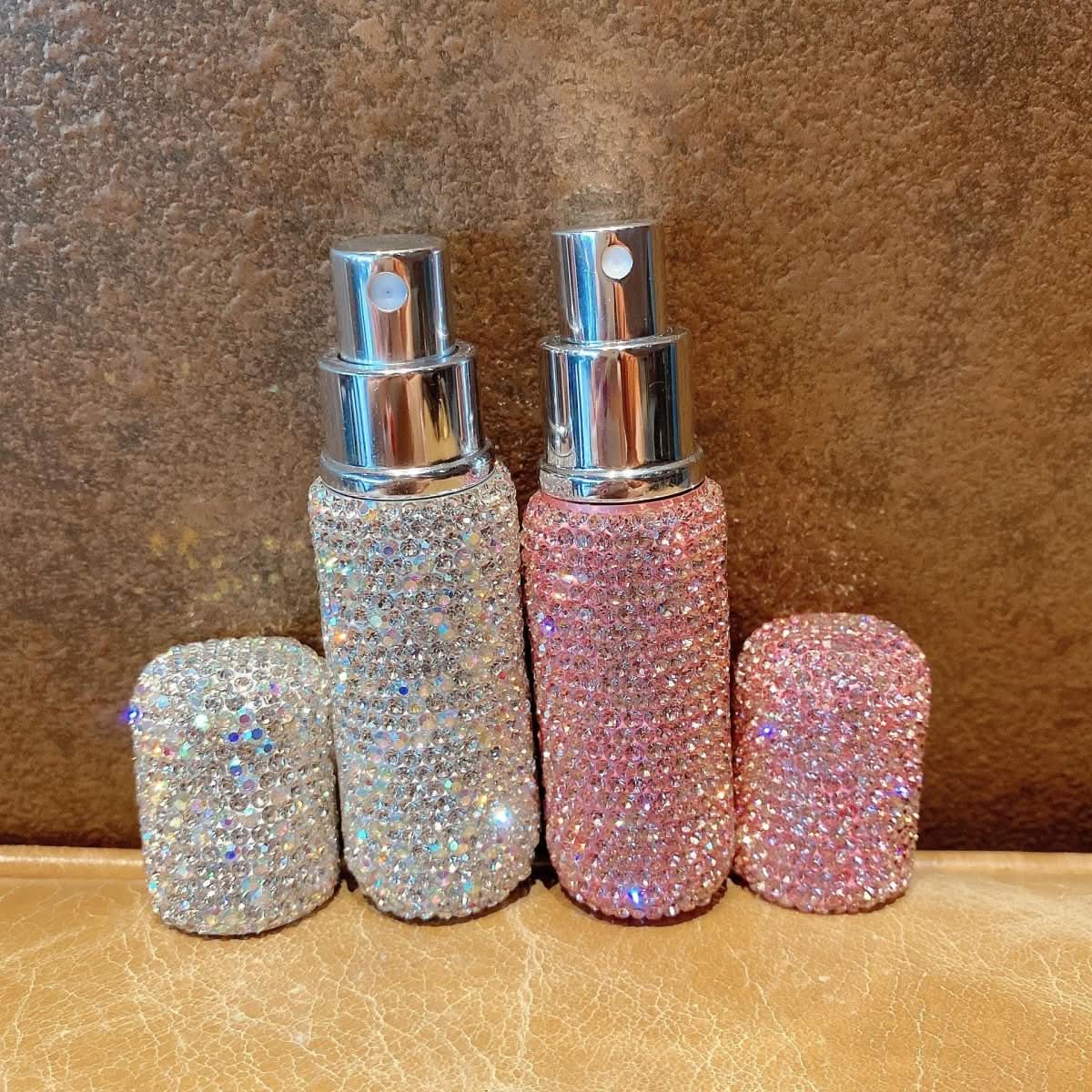 CrystalGlow Påfyllbar Parfymflaska Diamantdesign 10 ml Resestorlek För Resan