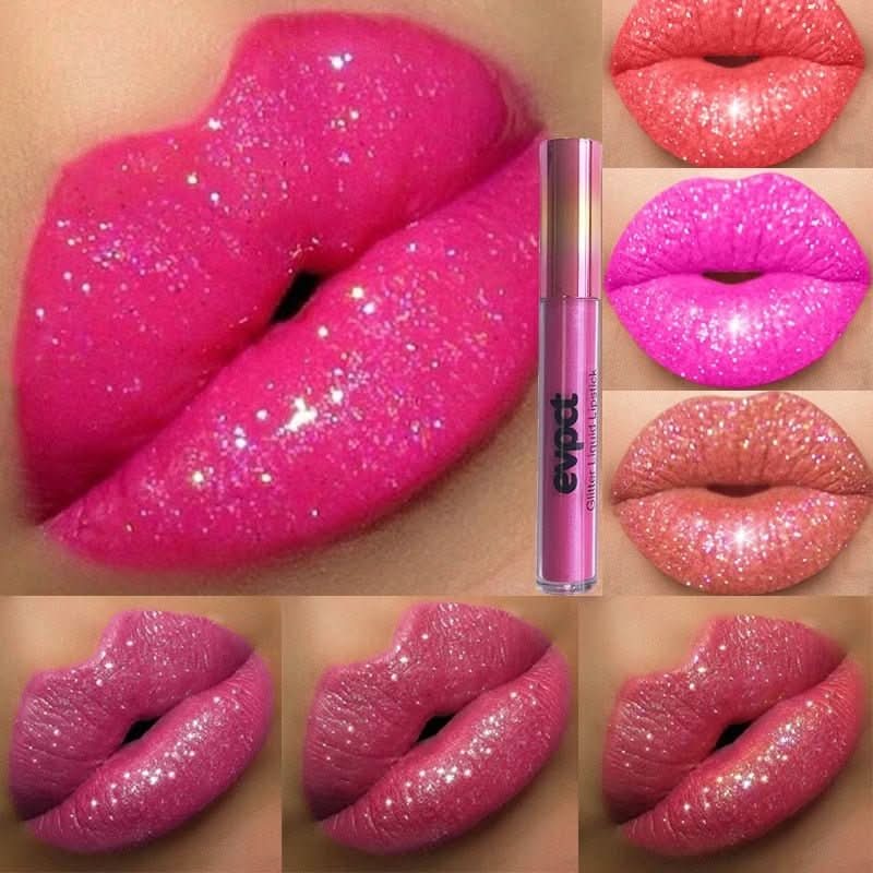 Rossetto Glitter Impermeabile Crystal Glow per Look Festivi con Brillantezza a Lunga Durata