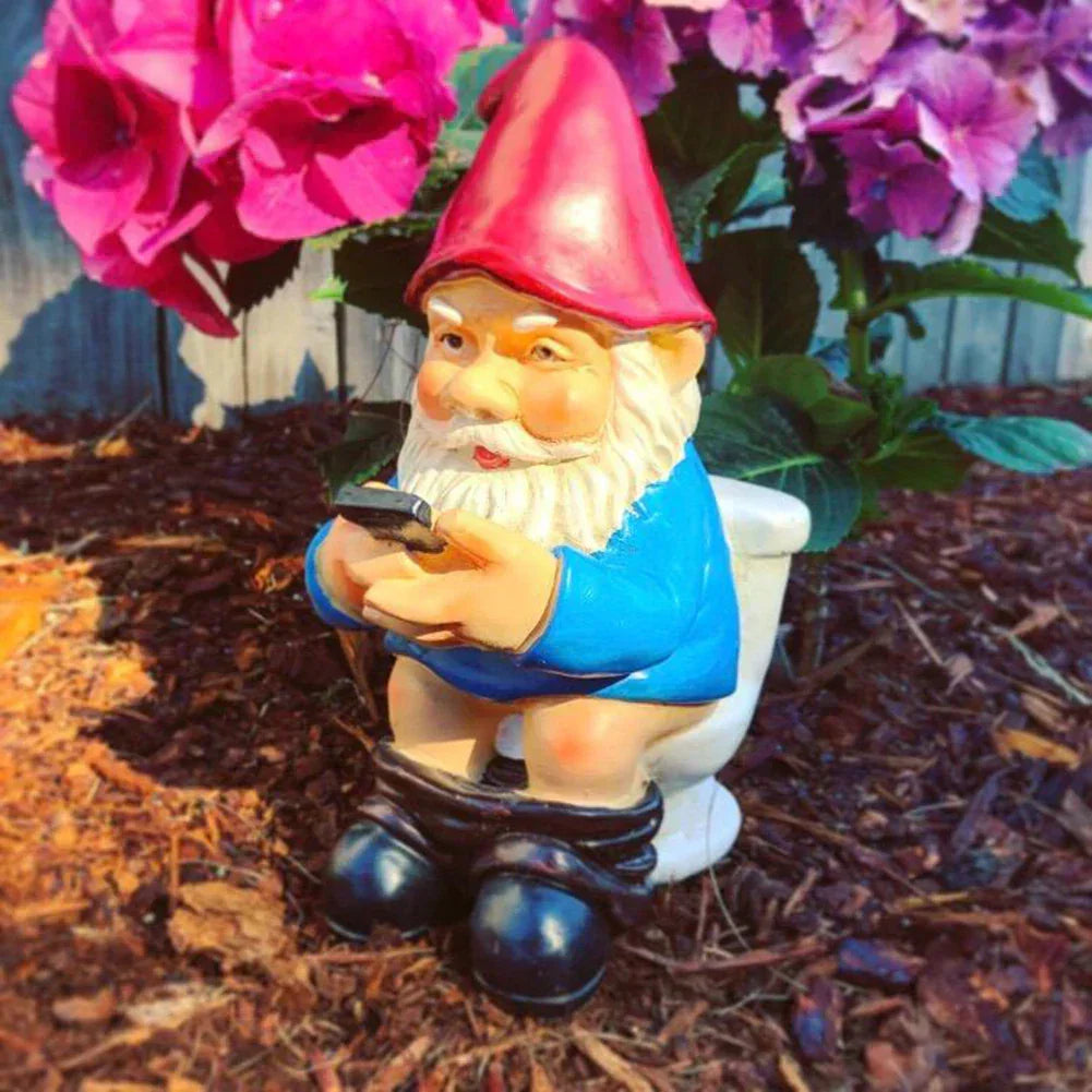 VerdaWink Mini-Resin-Zwergfigur für verspielte Gartendekoration