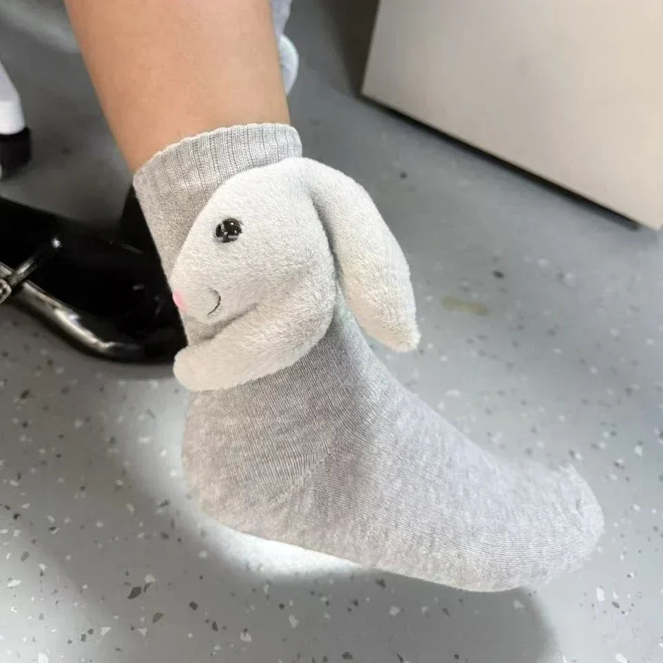 CozyNest Husstrumpor för Hemmavila med 3D-djurdetalj och Halkskydd