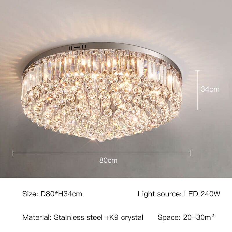 Luma Crystal LED Plafondlamp in Chroom met Regendruppelmotief