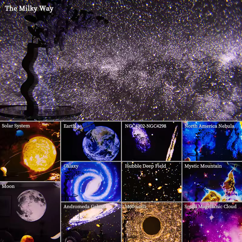 Proyector de galaxia LumaNova LED Moonlight con discos intercambiables