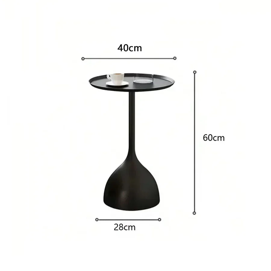 NordicLine Compact Round Metal Accent Side Table for Living Room