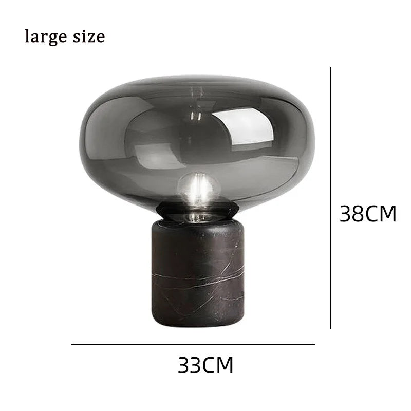 EmeraldGlow Nordic Desk Lamp With Glass Shade Forest Light