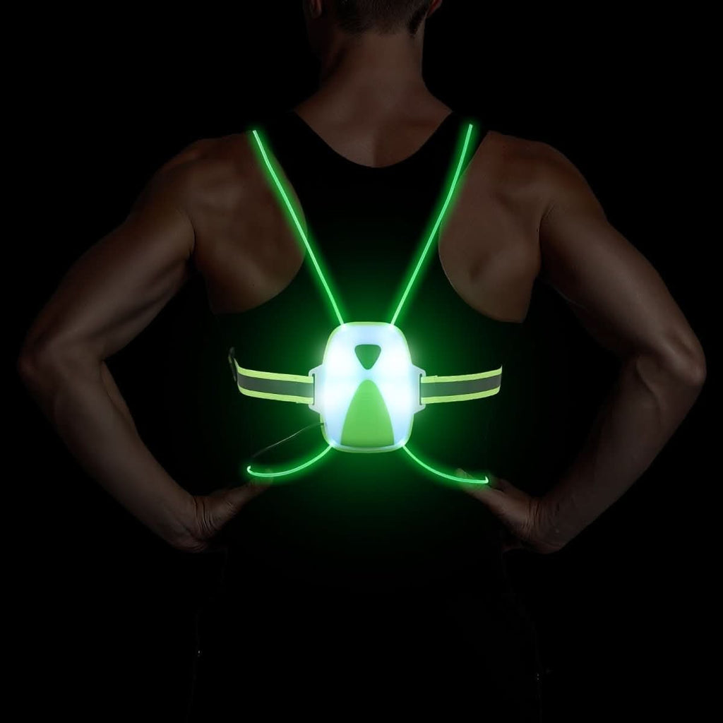 LumaSafe LED-säkerhetsväst för joggare, 6 färglägen, justerbar synlighet