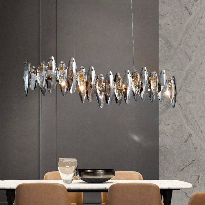 Lampadario a Foglia di Cristallo Nordico Aurelia dalla Collezione Lumen