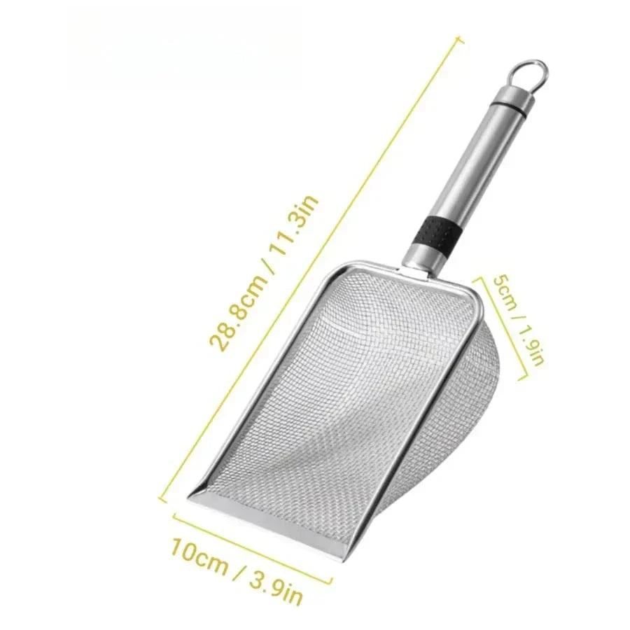 PawEase Ergonomic Litter Scoop In Stainless Steel Rust Resistant