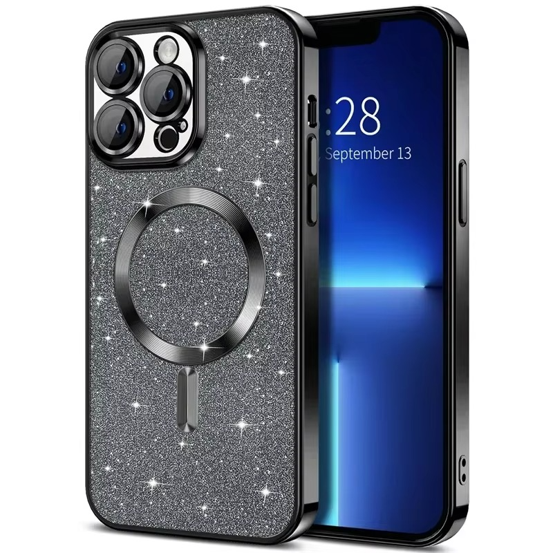Glittery Electroplate MagSafe Case For iPhone, Protective Accessory