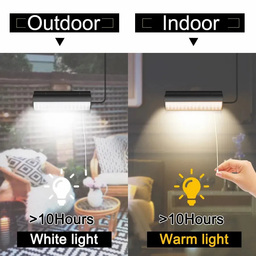Lumosfera Solarleuchte IP65 wasserdicht, Zugschalter, warmweiß und kaltweiß, 3 m Kabel
