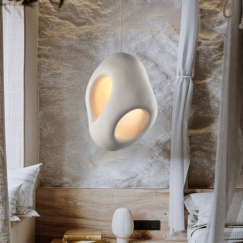 Lampada a Sospensione da Soffitto LED Artigianale Nova Wabi Sabi per Sala da Pranzo