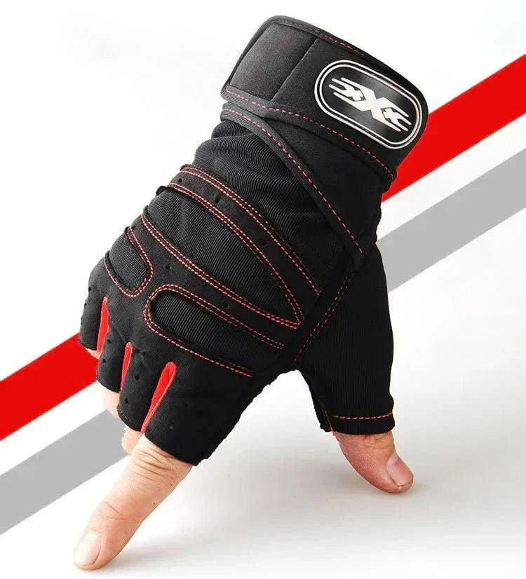Shock-resistant training gloves with wrist support | For weight training, fitness & cycling