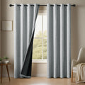 Noctavia 2 Panel 100% Blackout Linen Curtains With Tiebacks For Bedroom And Living Room