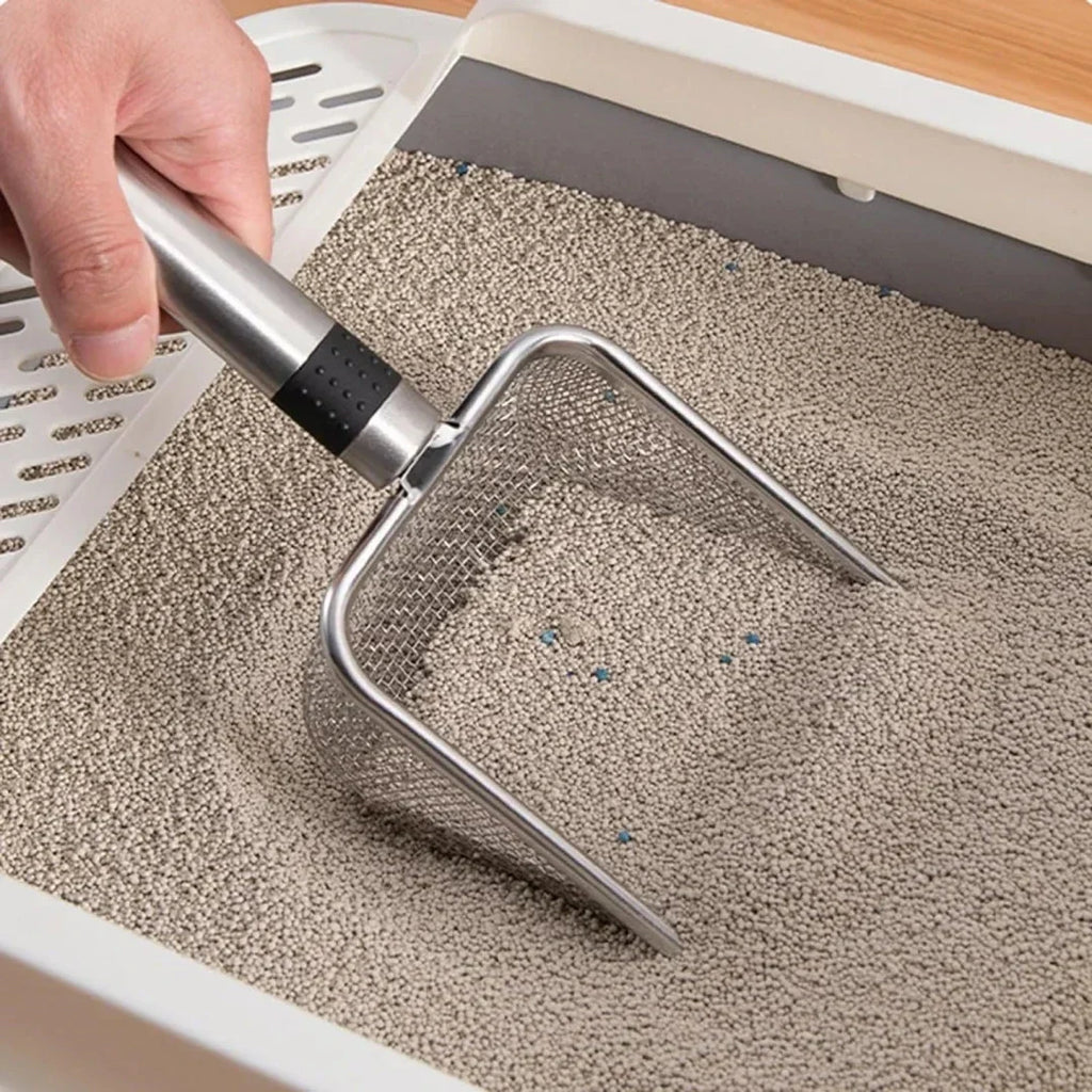 PawEase Ergonomic Litter Scoop In Stainless Steel Rust Resistant