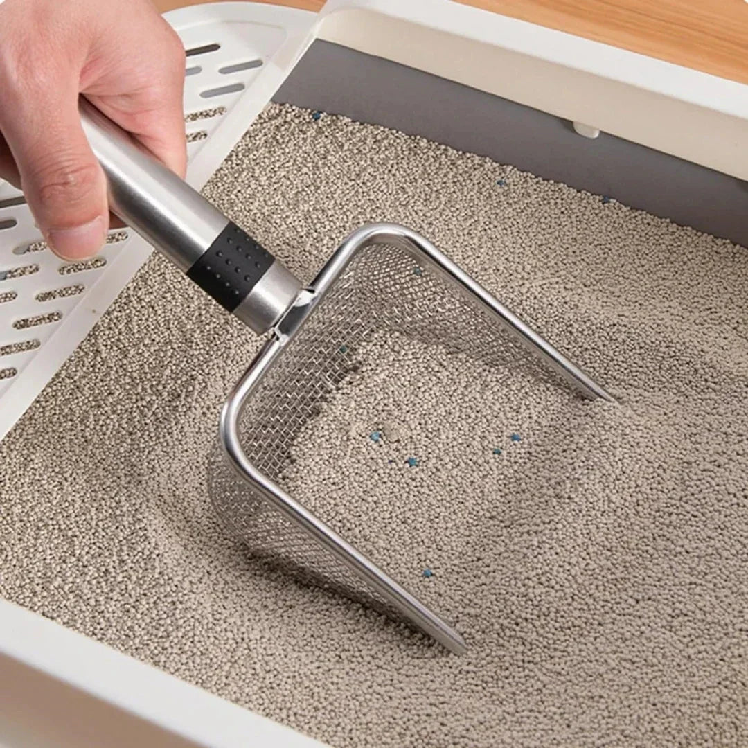 PawEase Ergonomic Litter Scoop In Stainless Steel Rust Resistant