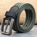 حزام قماشي يومي رجالي مع حزام خصر مخطط ومظهر كلاسيكي