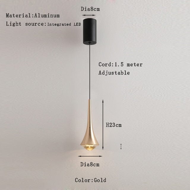 Elara glazen druppel LED hanglamp met heldere kap