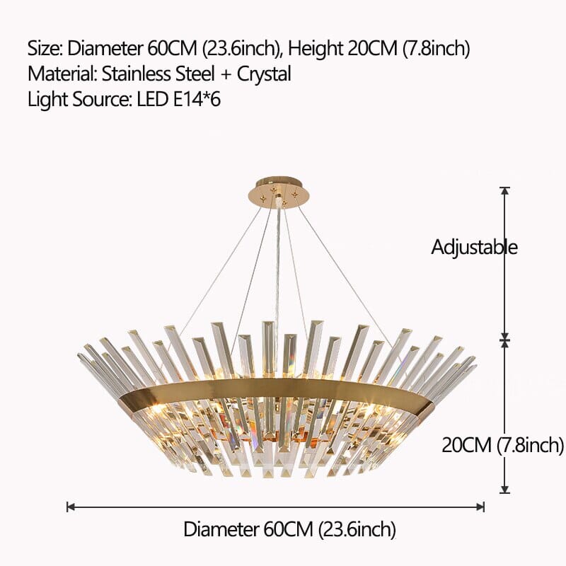 Elara Crystal Ring Chandelier With Champagne Gold Glow Crystals