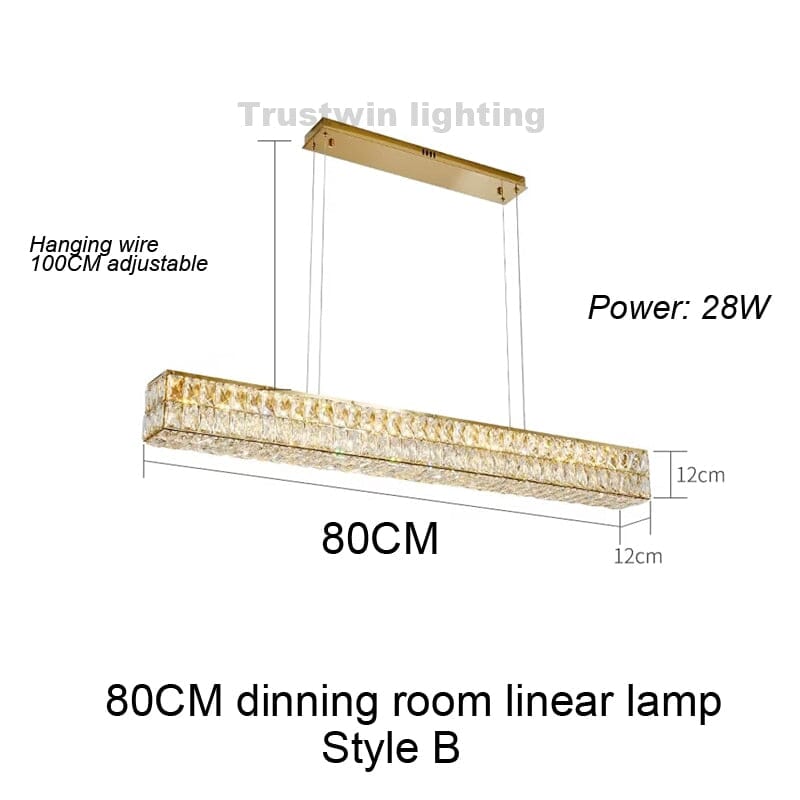Candeeiro de Cristal LumaRing com Anel Dourado e Mudança de Cor