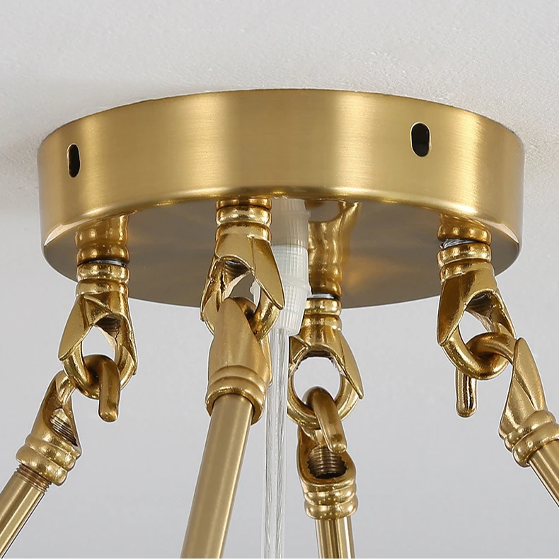 Aurelia Kabuk Cam ve Metal Avize Oval Abajurlu