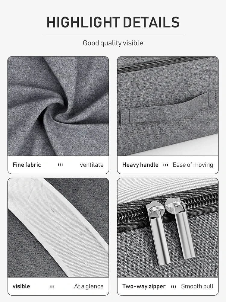 Large Capacity Zippered Storage Bag For Comforters With Viewing Window