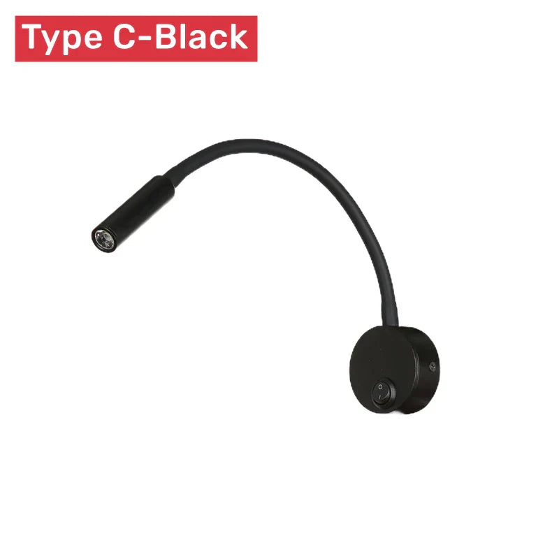 Contemporary Flexible LED Wall Light For Reading With Switch For Bedroom Or Study 1W To 3W