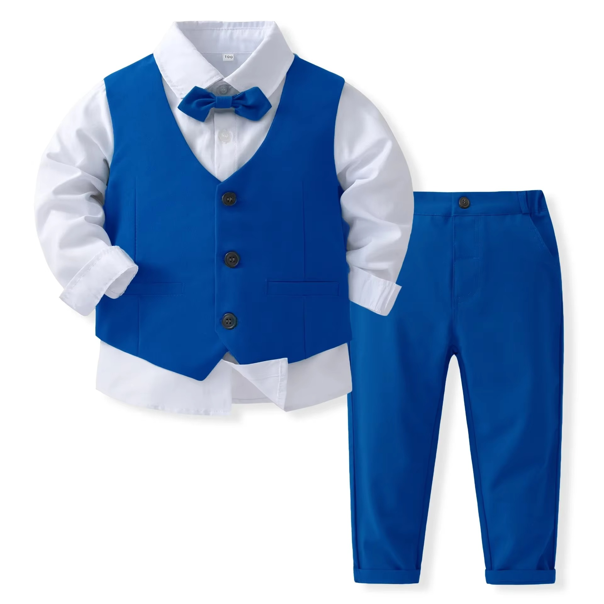 Klasický bavlněný formální outfit pro chlapce, oblečení na slavnostní příležitosti pro batolata a děti