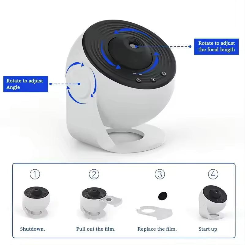 Proyector de galaxia LumaNova LED Moonlight con discos intercambiables