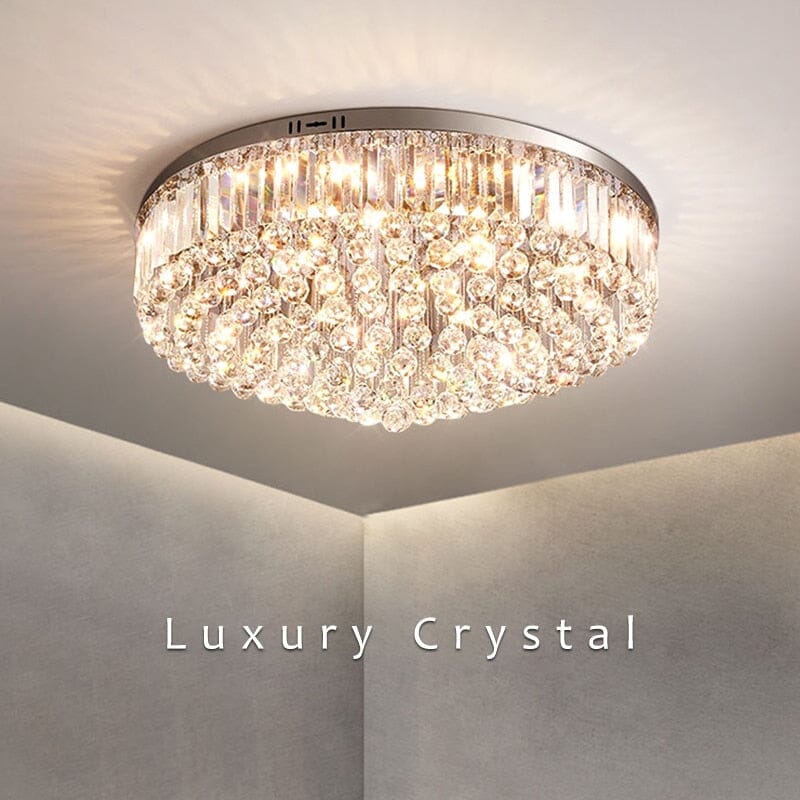Luma Crystal LED Plafondlamp in Chroom met Regendruppelmotief