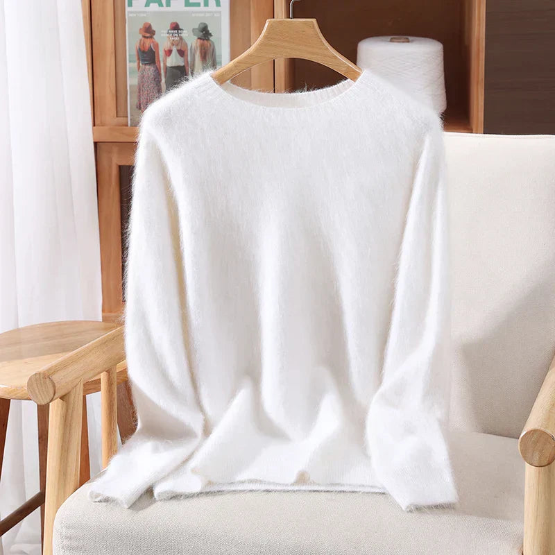 Suéter para mujer Aurelia Pure Cashmere con cuello redondo, ultra suave