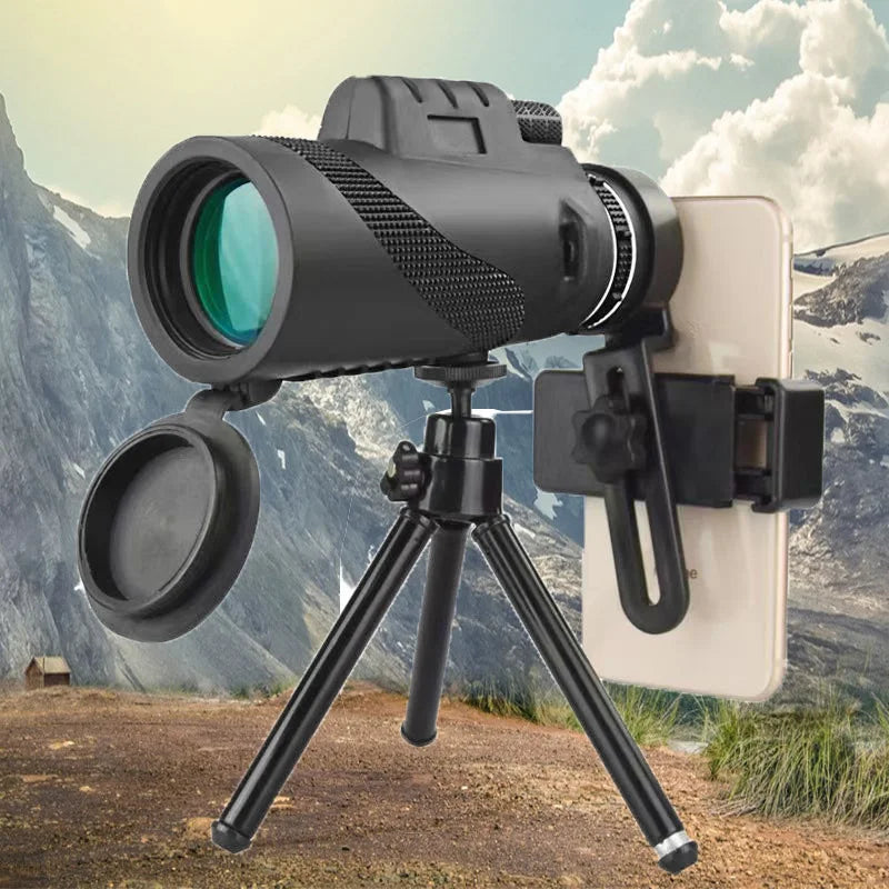 Telescopio Monocular Profesional con Prisma BAK4 y Aumento de 80x para Observación al Aire Libre
