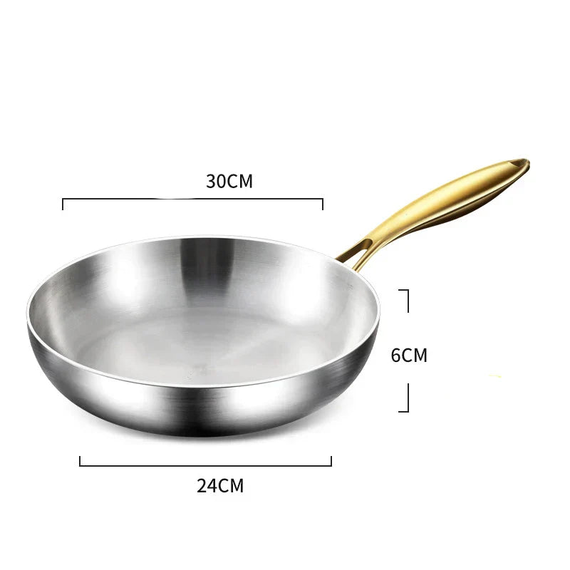 Patelnia wok Aurelin 28 cm ze stali nierdzewnej 316 z powłoką nieprzywierającą