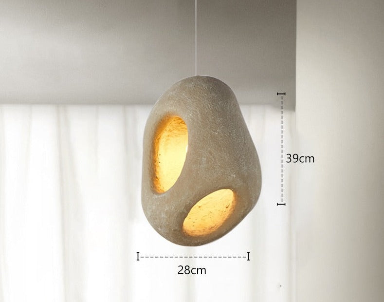 Lampada a Sospensione da Soffitto LED Artigianale Nova Wabi Sabi per Sala da Pranzo