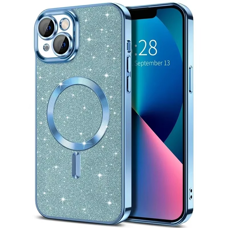 Glittery Electroplate MagSafe Case For iPhone, Protective Accessory