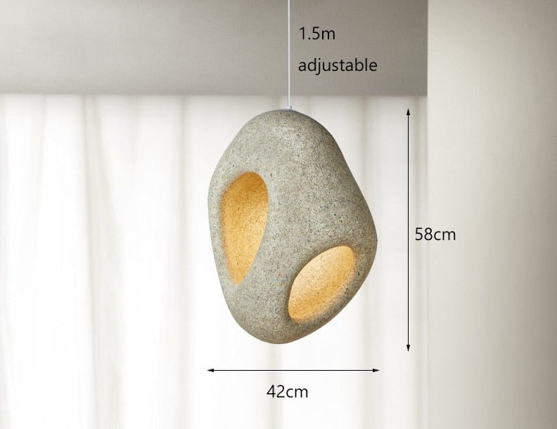 Lampada a Sospensione da Soffitto LED Artigianale Nova Wabi Sabi per Sala da Pranzo