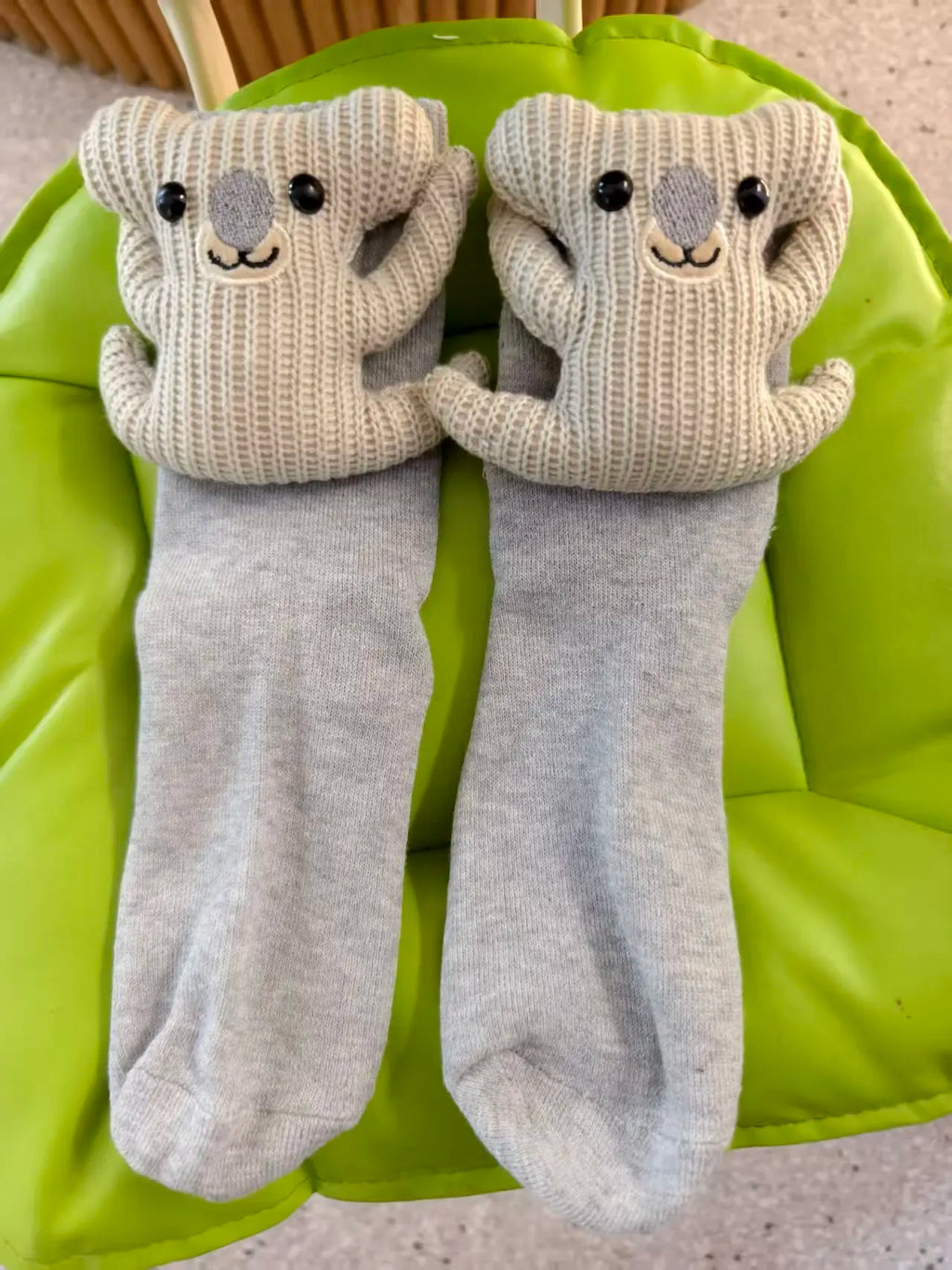 CozyNest Husstrumpor för Hemmavila med 3D-djurdetalj och Halkskydd