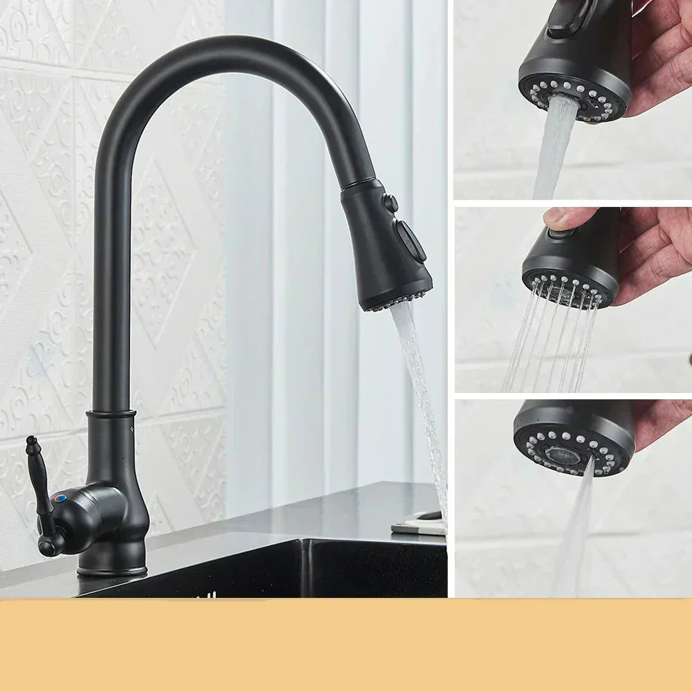 VintageTap Antique Brass Kitchen Tap – Retro Style Mixer Faucet with Swivel Spout