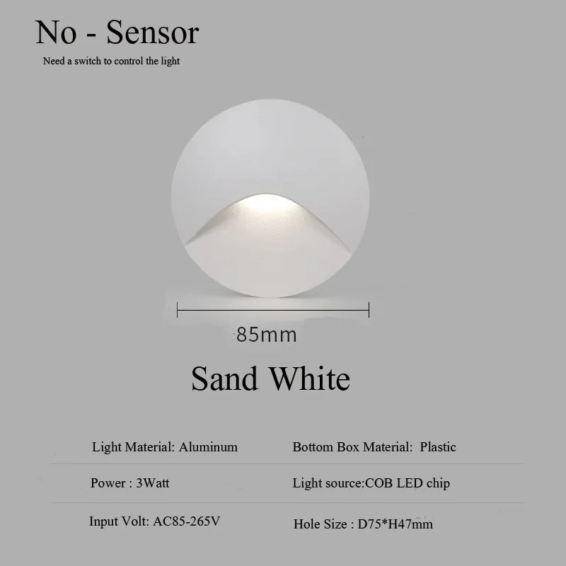 IP65 LED Recessed Outdoor Wall Light 3W Stair and Balcony Step Lamp