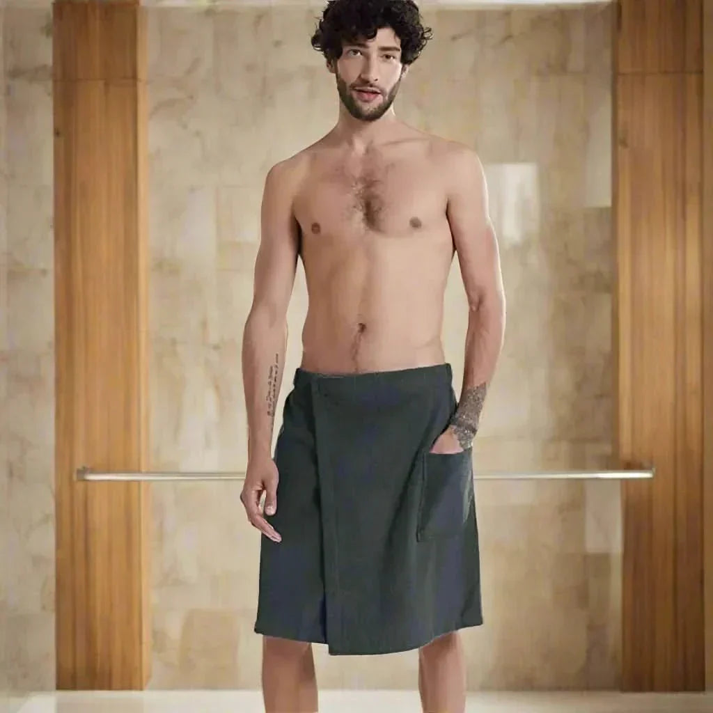 Toalla de baño portátil y suave para gimnasio y playa que se transforma en bata