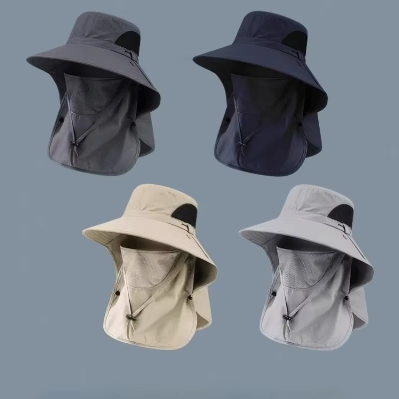 Sun Hat With UV Protection, Wide Brim, And Neck Flap For Hiking, Fishing, And Camping