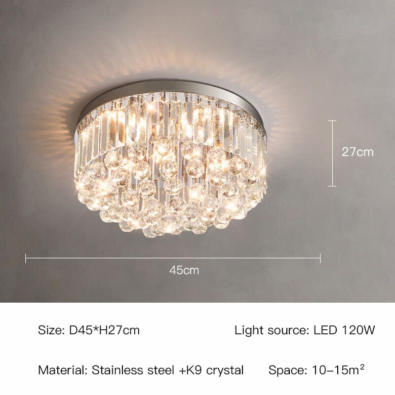 Luma Crystal LED Plafondlamp in Chroom met Regendruppelmotief