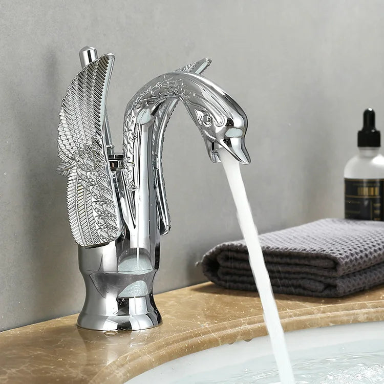 Swan Gold Ettgreps Servantkran for Moderne Bad og Toalettrom