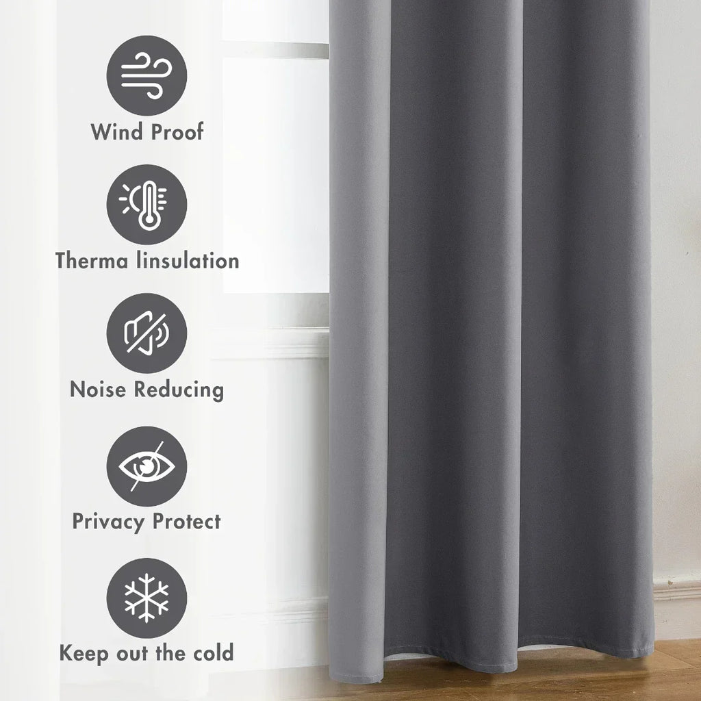 Luxedrape 100% Blackout Curtains With Coated Lining For Bedroom And Living Room