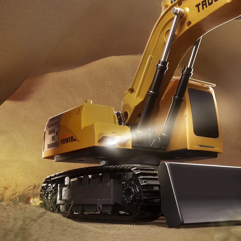 RoboExcavator Alloy RC Excavator With Lights And Sound Effects