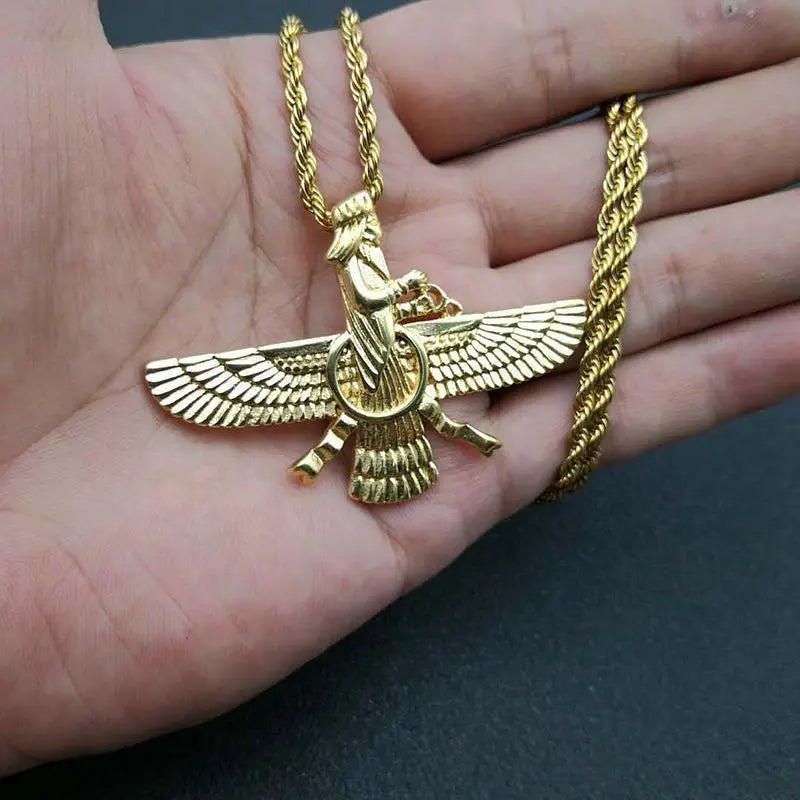 Faravahar and Ahura Mazda Pendant Necklaces for Zoroastrian Heritage