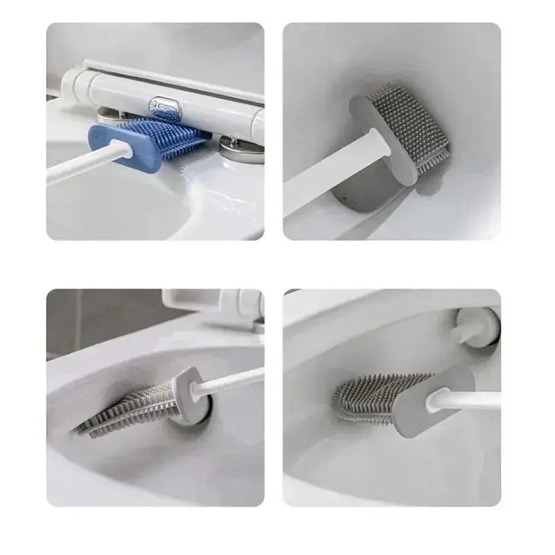 HygieBrush DuoClean seinäkiinnitteinen 2-in-1 silikoninen WC-harjasetti antibakteerisella vaikutuksella