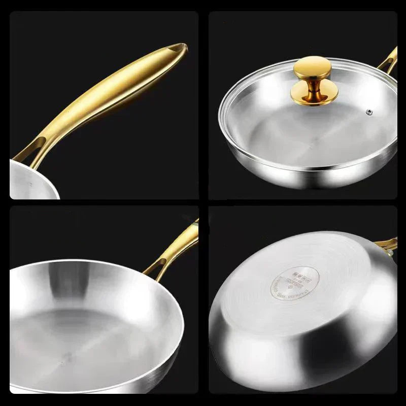 Patelnia wok Aurelin 28 cm ze stali nierdzewnej 316 z powłoką nieprzywierającą